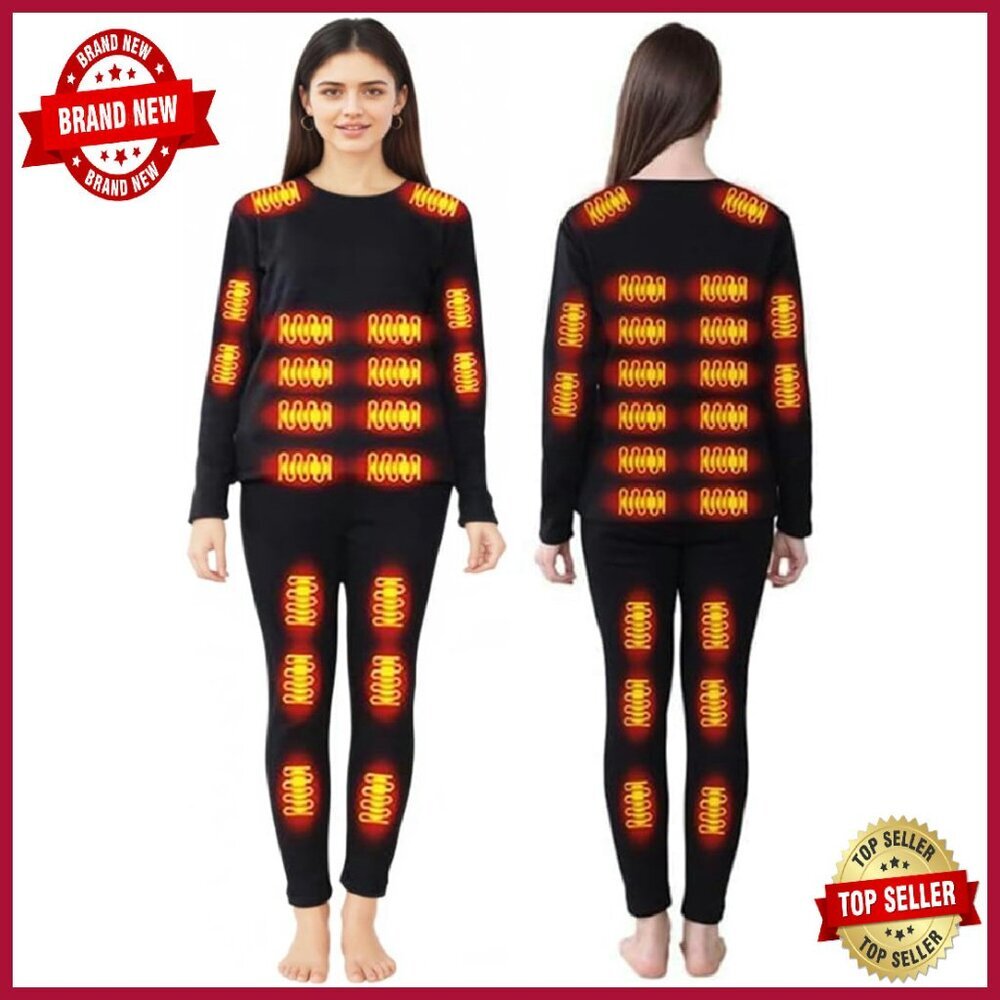 Usb Heated Thermal Underwear Set With 42 Heating Zones S-4xl